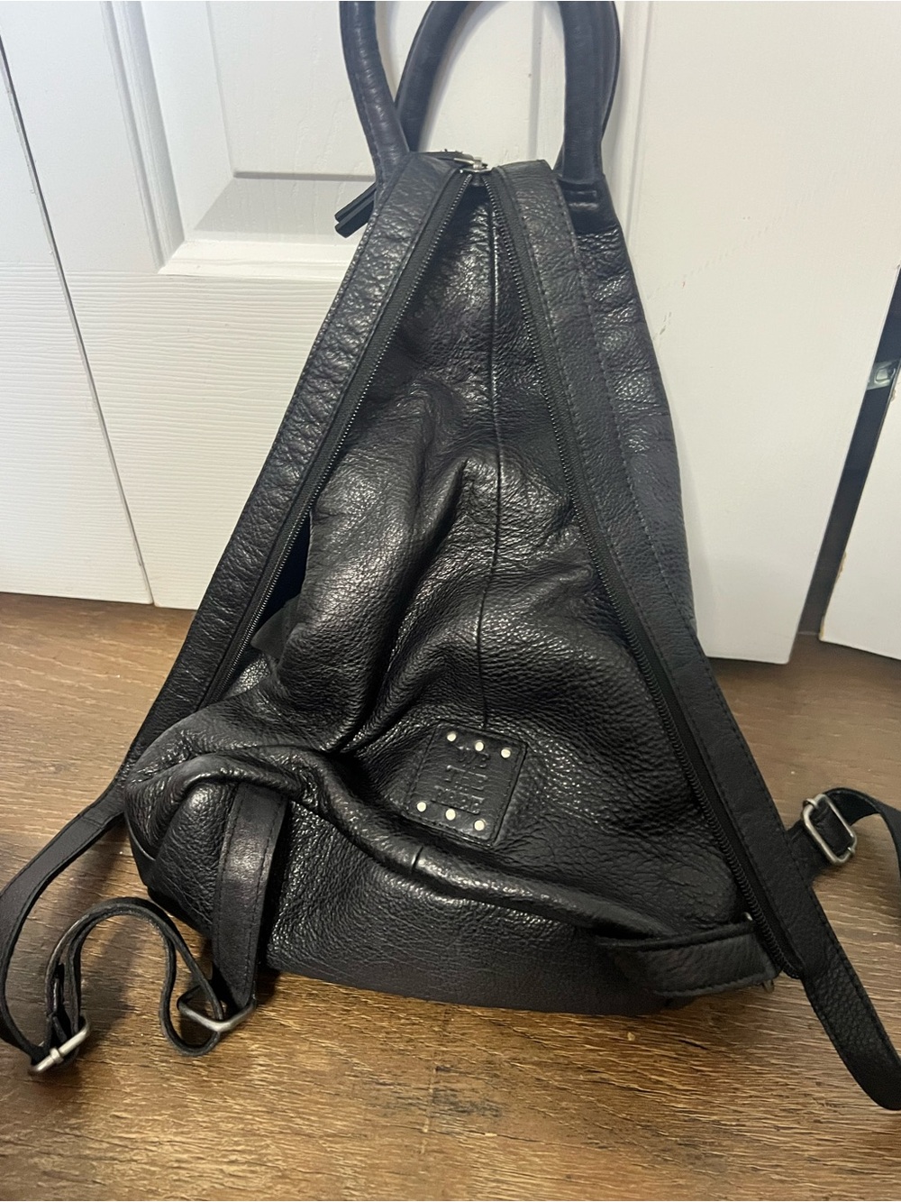Free People We The Free Soho Convertible Leather Sling Backpack - Black - Picture 12 of 16